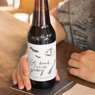 Étiquette Pour Bouteilles De Bière Mangez Boire Et Faites Peur Bonne Halloween