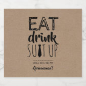 Étiquette Pour Bouteilles De Bière Mangez Confort De Boisson Jusqu'À La Proposition G (Étiquettes simples)