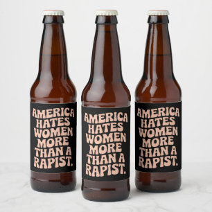 Étiquette Pour Bouteilles De Bière Manifestation anti-Trump anti-MAGA militante fémin