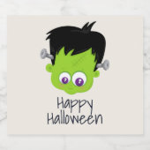 Étiquette Pour Bouteilles De Bière Mare Green Frankenstein Monster face Halloween (Étiquettes simples)