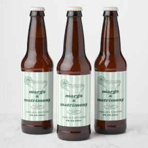 Étiquette Pour Bouteilles De Bière Margs & Matrimony Rétro Enterrement de Vie de Jeun