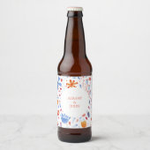 Étiquette Pour Bouteilles De Bière Mariage d'aquarelle florale (Devant)