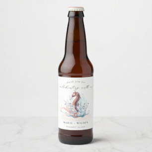Étiquette Pour Bouteilles De Bière Mariage de corail d'algues sous-marines