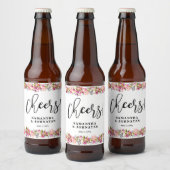 Étiquette Pour Bouteilles De Bière Mariage de frontière rose (Bouteilles)