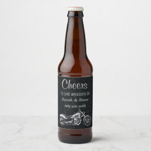 Étiquette Pour Bouteilles De Bière Mariage de moto Cheer Bière Étiquette
