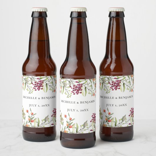Étiquette Pour Bouteilles De Bière Mariage de prairie fleur sauvage (Bouteilles)
