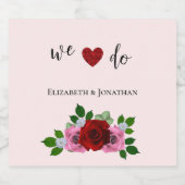 Étiquette Pour Bouteilles De Bière Mariage de roses rouges et roses (Étiquettes simples)