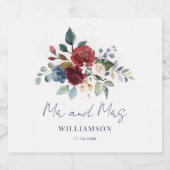 Étiquette Pour Bouteilles De Bière Mariage de script botanique floral (Étiquettes simples)