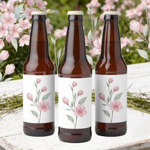 Étiquette Pour Bouteilles De Bière Mariage d'été au jardin avec une élégante sauge ro