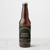 Étiquette Pour Bouteilles De Bière Mariage d'or noir (Devant)