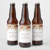 Étiquette Pour Bouteilles De Bière Mariage floral bohème élégant (Bouteilles)