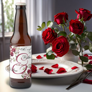 Étiquette Pour Bouteilles De Bière Mariage Floral de Bourgogne
