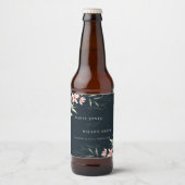 Étiquette Pour Bouteilles De Bière Mariage flou foncé de la marine (Devant)