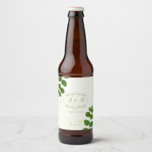 Étiquette Pour Bouteilles De Bière Mariage Green Chic