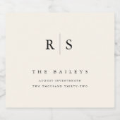 Étiquette Pour Bouteilles De Bière Mariage Monogramme noir & écrin classique (Étiquettes simples)