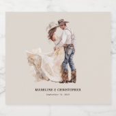 Étiquette Pour Bouteilles De Bière Mariage occidental rustique (Étiquettes simples)