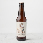 Étiquette Pour Bouteilles De Bière Mariage occidental rustique (Devant)