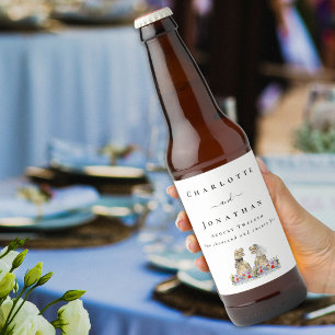 Étiquette Pour Bouteilles De Bière Mariage personnalisé de la mariée et du marié dino