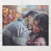 Étiquette Pour Bouteilles De Bière Mariage photo moderne Merci (Étiquettes simples)