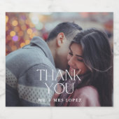 Étiquette Pour Bouteilles De Bière Mariage photo moderne Merci (Étiquettes simples)