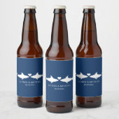 Étiquette Pour Bouteilles De Bière Mariage requin avec nom (Bouteilles)