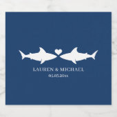Étiquette Pour Bouteilles De Bière Mariage requin avec nom (Étiquettes simples)
