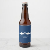 Étiquette Pour Bouteilles De Bière Mariage requin avec nom (Devant)