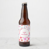 Étiquette Pour Bouteilles De Bière Mariage rose (Devant)