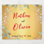 Étiquette Pour Bouteilles De Bière Mariage rouge et or (Étiquettes simples)