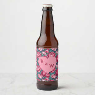 Étiquette Pour Bouteilles De Bière Mariage saisonnier thématique Pivoines intemporell