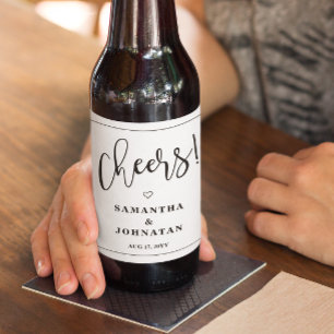 Étiquette Pour Bouteilles De Bière Mariage simple minimaliste pour les encouragements