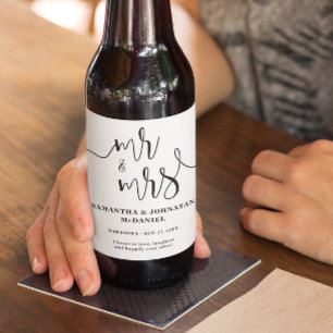 Étiquette Pour Bouteilles De Bière Mariage simple minimaliste pour les encouragements