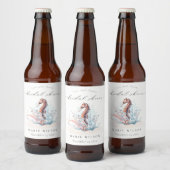 Étiquette Pour Bouteilles De Bière Mariage sous-marin Hippocampe Algue Corail (Bouteilles)