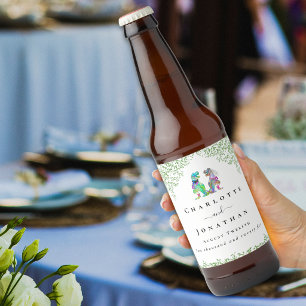Étiquette Pour Bouteilles De Bière Mariage sur le thème des dinosaures sur mesure