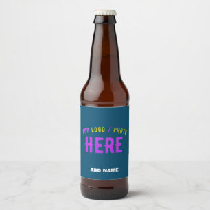 ÉTIQUETTE POUR BOUTEILLES DE BIÈRE MARQUE VÉRIFIÉE BLEU PRUSSIEN PERSONNALISÉ MODERNE