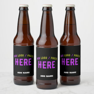ÉTIQUETTE POUR BOUTEILLES DE BIÈRE MARQUE VERIFIEE NOIRE PERSONNALISABLE MODERNE ET C