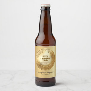 Étiquette Pour Bouteilles De Bière Médaille d'or réaliste 3D personnalisable et modif