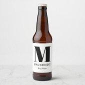Étiquette Pour Bouteilles De Bière Meilleur nom de monogramme (Devant)