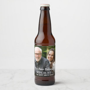 Étiquette Pour Bouteilles De Bière Meilleur Oncle jamais photo personnalisée