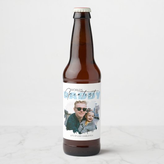 Étiquette Pour Bouteilles De Bière Meilleur papa du monde | Photo (Devant)
