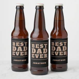 Étiquette Pour Bouteilles De Bière Meilleur Papa Jamais Nom Typographie Noir