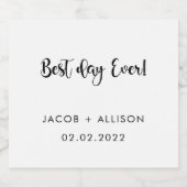 Étiquette Pour Bouteilles De Bière meilleure journée jamais élégant mariage faveur bi (Étiquettes simples)