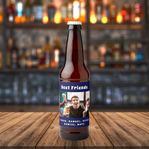 Étiquette Pour Bouteilles De Bière Meilleurs amis hommes garçons fête photo amusante