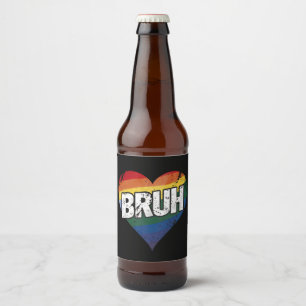 Étiquette Pour Bouteilles De Bière Mème drôle de salutation de frère Bruh Fierté LGBT