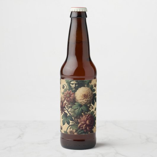 Étiquette Pour Bouteilles De Bière Menace Ethéale - Design botanique gothique (Devant)