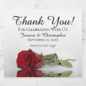 Étiquette Pour Bouteilles De Bière Merci Mariage romantique de Rose rouge (Étiquettes simples)