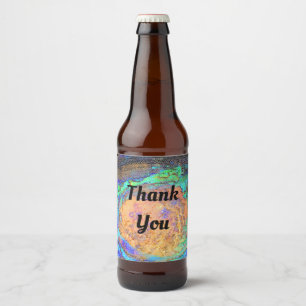 Étiquette Pour Bouteilles De Bière Merci Mosaic TIle Abalone Shell Appréciation
