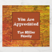 Étiquette Pour Bouteilles De Bière Merci Orange couleurs d'automne Appréciation (Étiquettes simples)