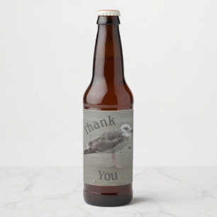 Étiquette Pour Bouteilles De Bière Merci Seagull Appréciation artistique des oiseaux