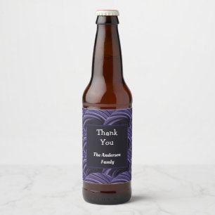 Étiquette Pour Bouteilles De Bière Merci Violet Cercle noir Motif Appréciation